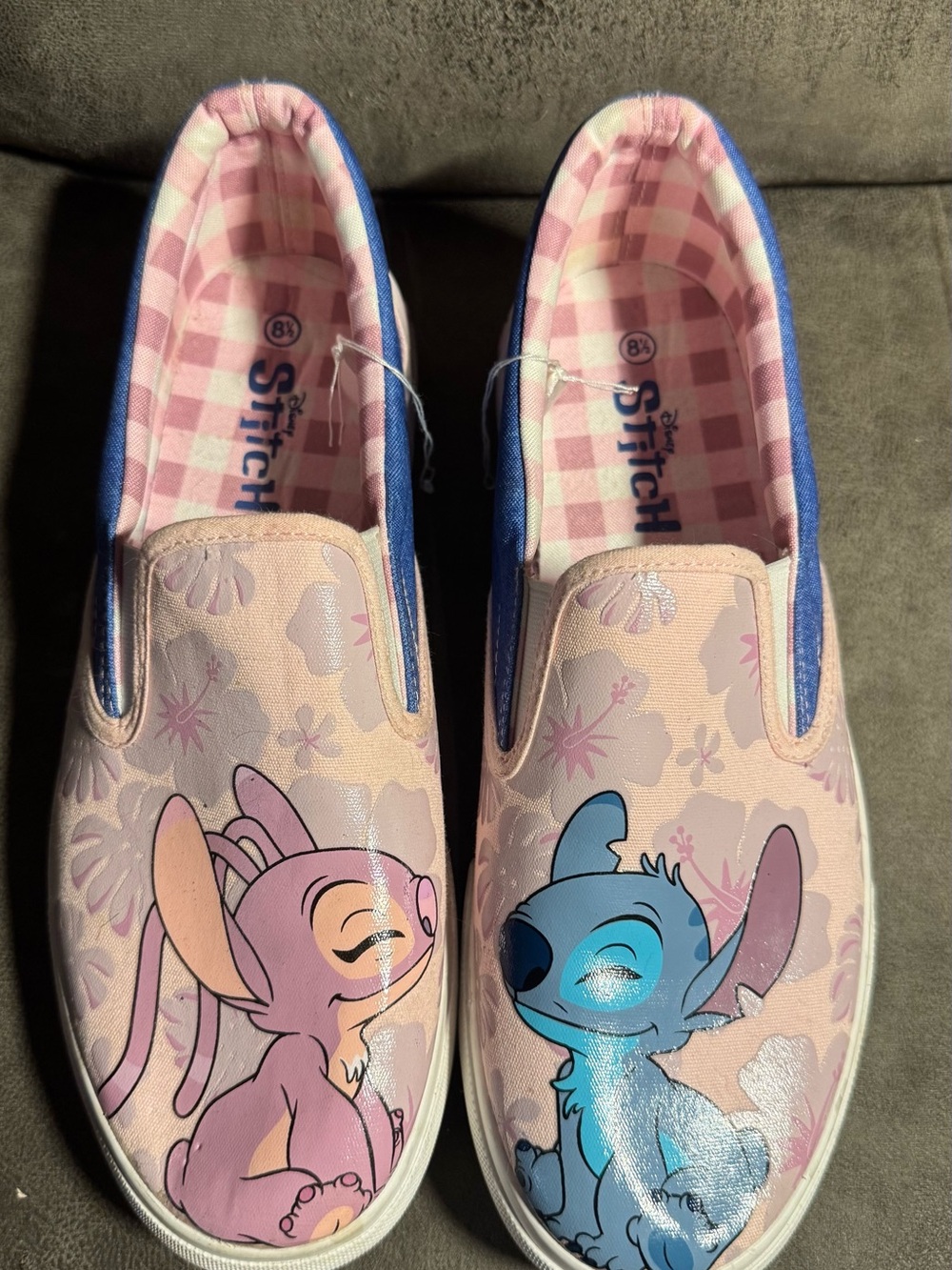 Disney Stitch Kids Slip-On Shoes - Pink and Blue 8.5